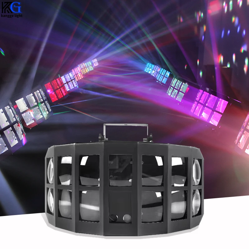 Led Double-layer Butterfly Light DMX512 Stage Beam Effect Lighting RGBW Colorful Butterfly Laser Light for DJ Disco KTV Party