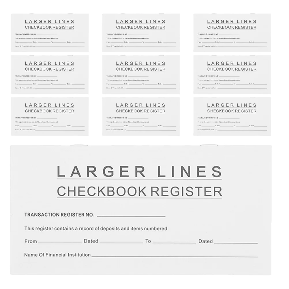 Registro de cheques en blanco, herramienta de presupuesto Personal, gestión financiera portátil, seguimiento de gastos, libro de registro de moneda, 10 Uds.