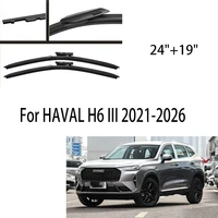Para HAVAL H6 III 2021-2026 2022 2023 2024 2025 RHD LHD limpiaparabrisas limpiaparabrisas delantero cepillos de ventana 24 ""+ 19""