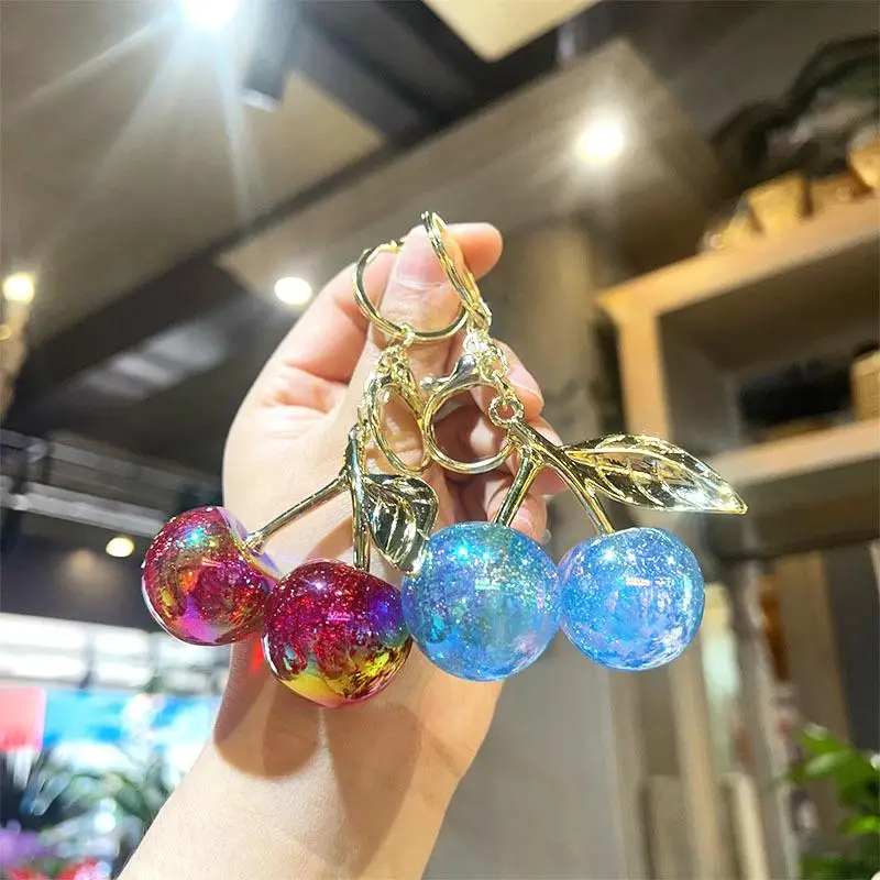 1X Exquisite Cute Cherry Keychain Simulated Fruit Keyring Pendant
