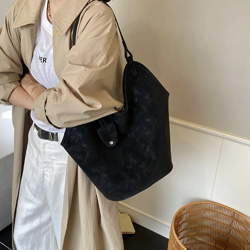 MS2609 المألوف ليوبارد طباعة سعة كبيرة الجلد المدبوغ دلو حقيبة 2025 الخريف نمط جديد كسول نمط واحد الكتف حقيبة تحت الإبط