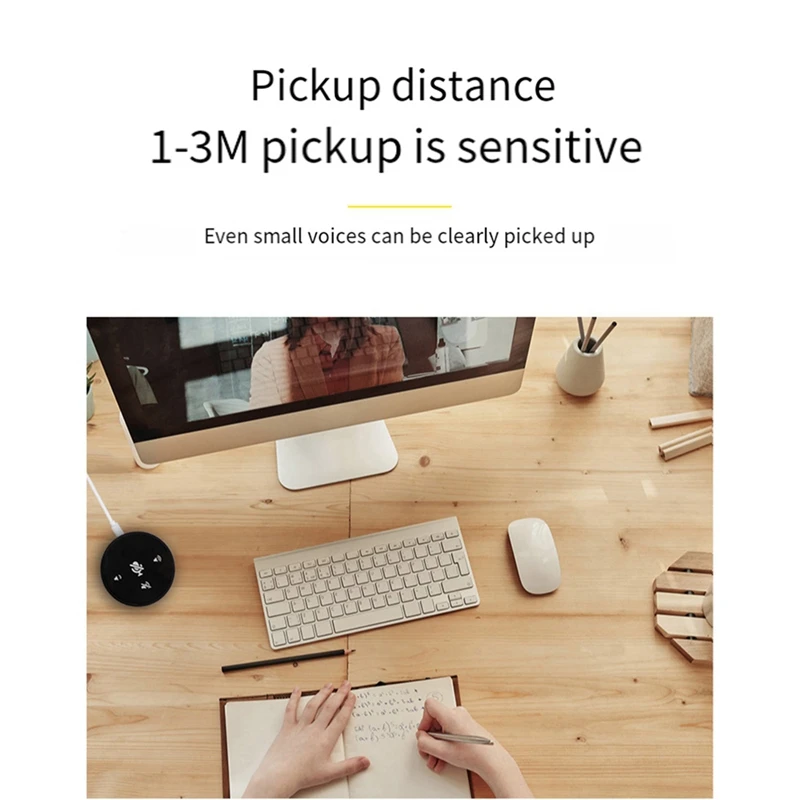 PC용 USB 마이크 회의 스피커, 360 도 무지향성 콘덴서 마이크, 컴퓨터 비디오 스피커