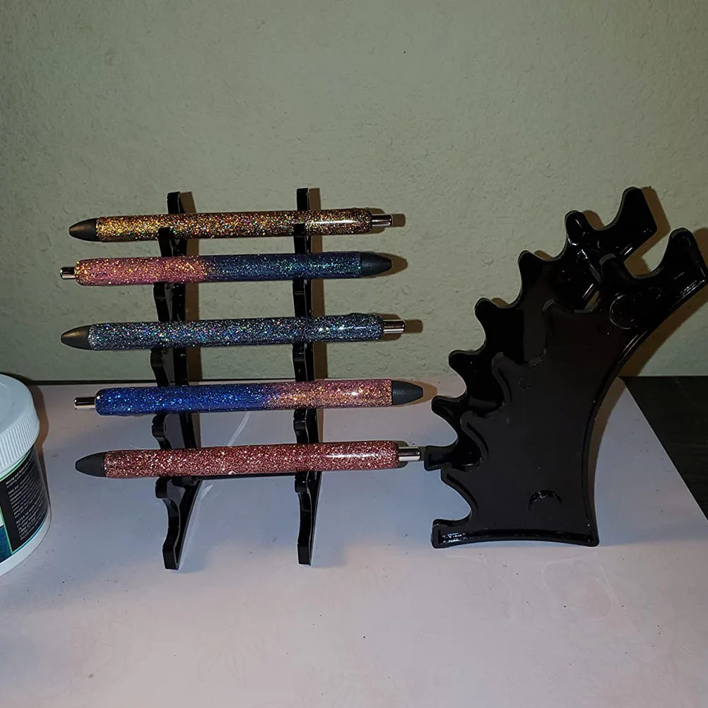 2 pezzi espositore a forma di arco portapenne in acrilico premium per penne stilografiche per lucidalabbra per sopracciglia pennelli per trucco vendita al dettaglio