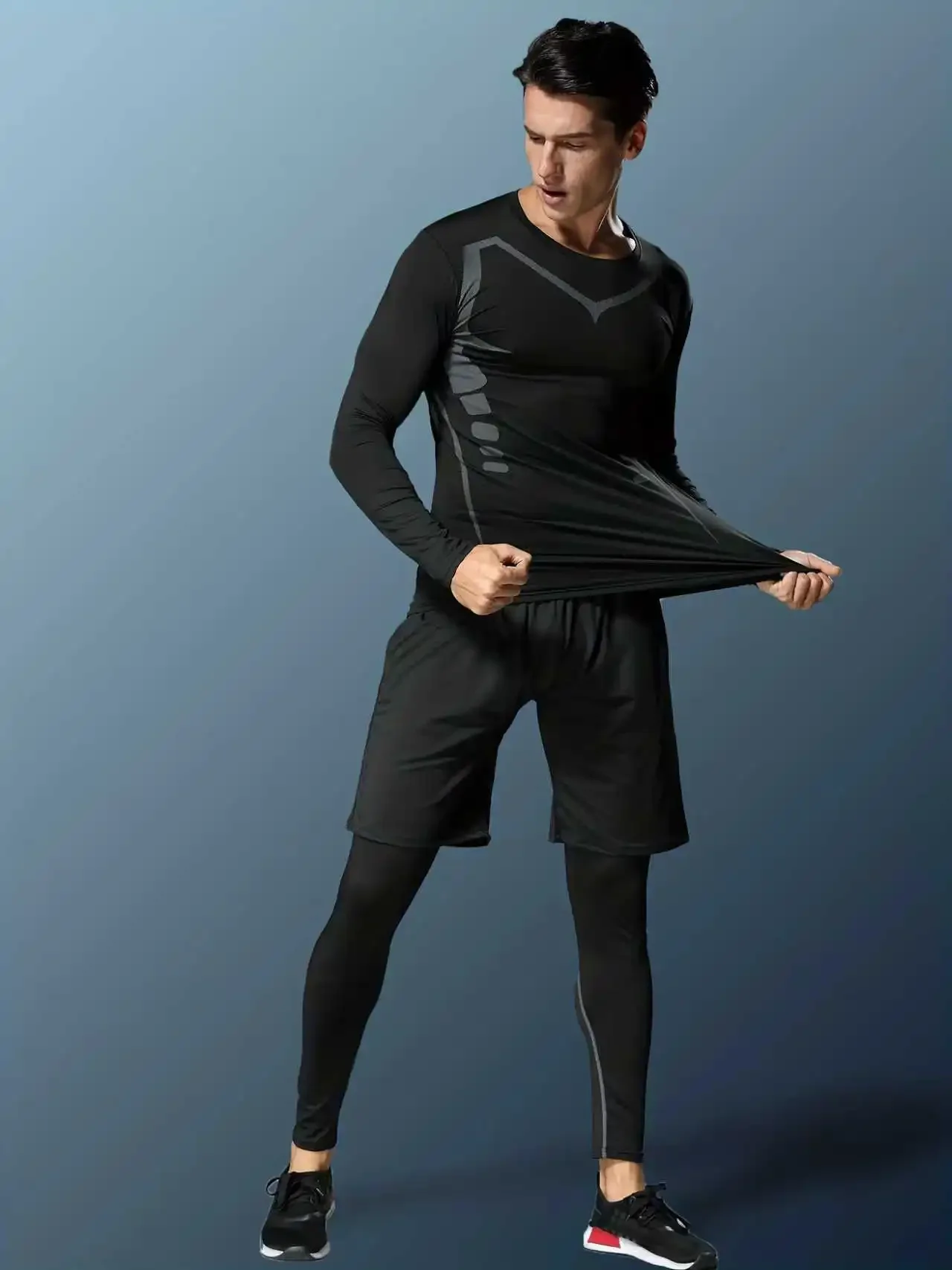 قميص رياضي جديد بأكمام طويلة، طباعة خيال علمي، قماش ناعم، مريح وقريب، مرن ومناسب #1