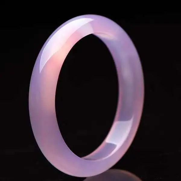 [Boutique] Natural Pink Jade Bangles Ice Seed Agate Chalcedony Bracelet Original Ecological Stone Jewelry Accessories Gifts