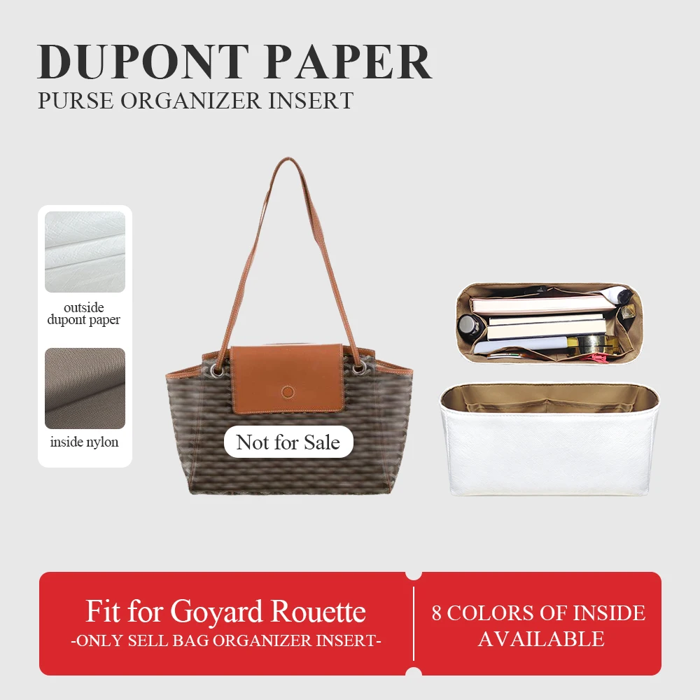 

Dupont Paper Purse Organizer Insert Fit for Goyard Rouette Large Makeup Inside Organizer Bag In Bag Lightweight Inner Liner Bag