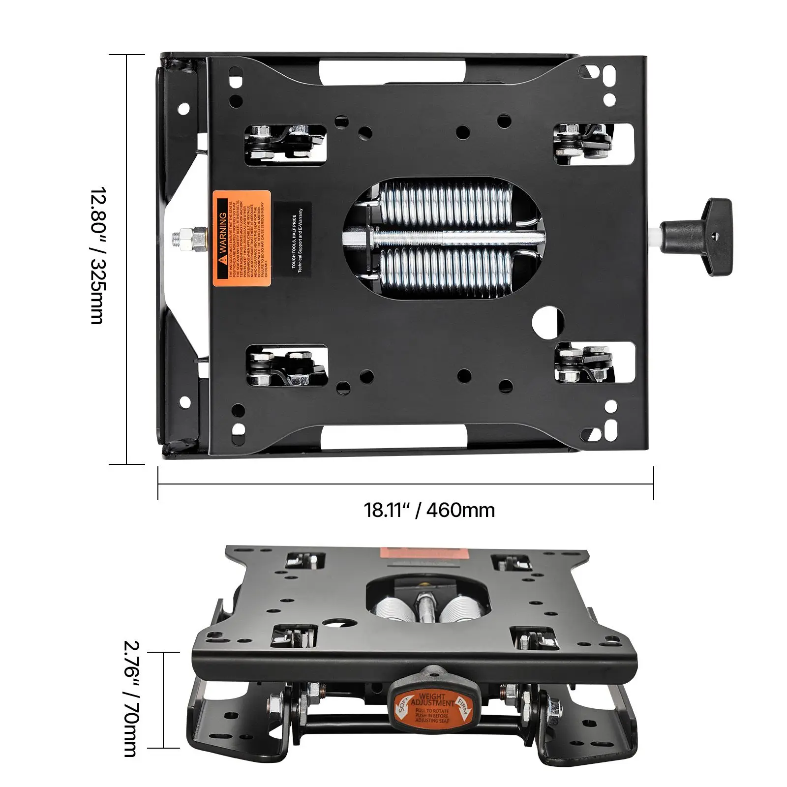 Seat Suspension Kit Without Seat Slider Track, Universal Air Ride Seat Suspension for Zero Turn Lawn Mower, Adjustable Tractor