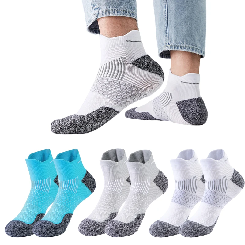 Professional Running Ankle Socks Men Women Performance Sport Breathable Comfort Cushion Athletic Low Cut Sock