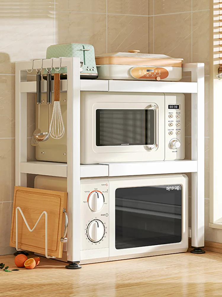 Versatile Microwave Stand for Kitchen, Expandable Storage Rack for Rice Cooker and Oven