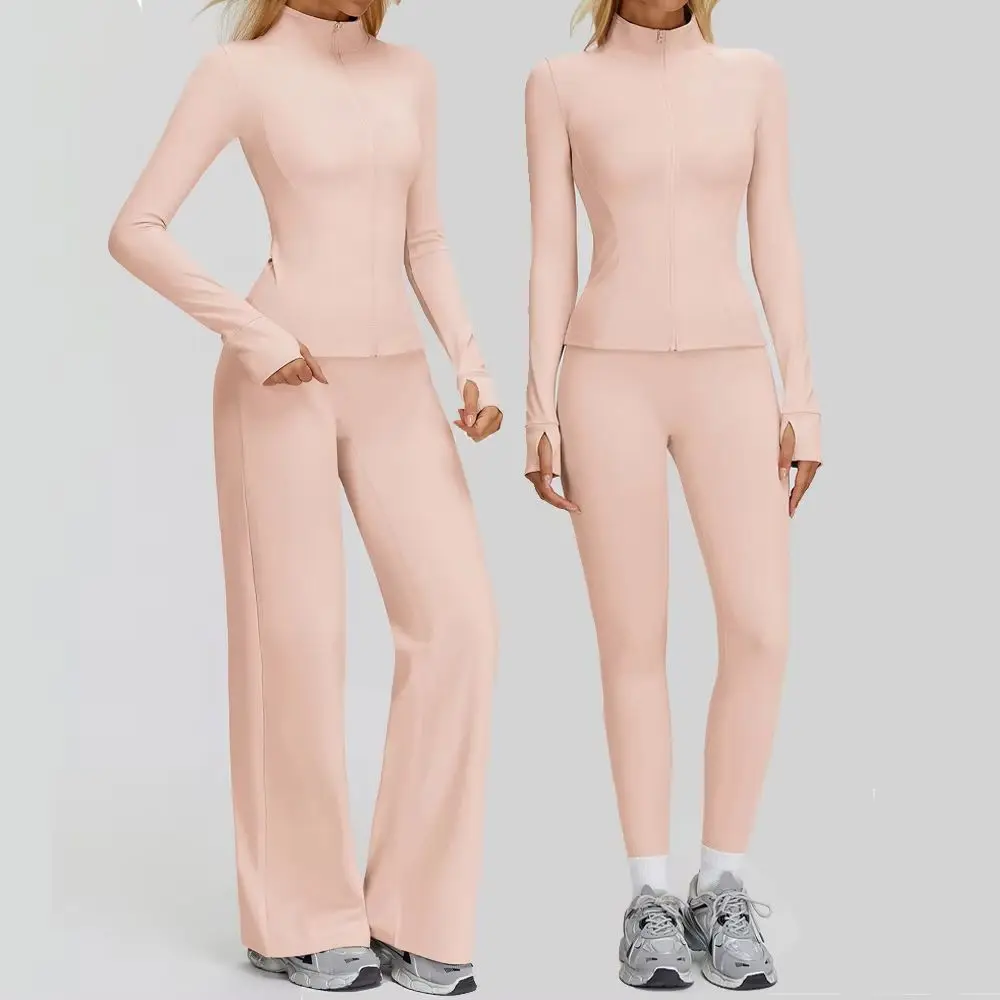 

2 Pieces Yoga Suit Windproof Warmth Sports Set Gym Set Women Tracksuit Female Clothing Long Sleeve Sports Bra Workout Clothes