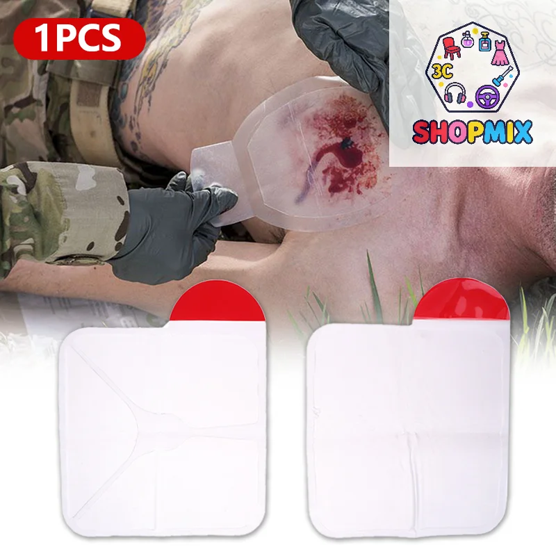 Square Chest Seal Vented Dressing Bandage First Aid Kit Rescue Chest Seal Outdoor Emergency Medical Tool