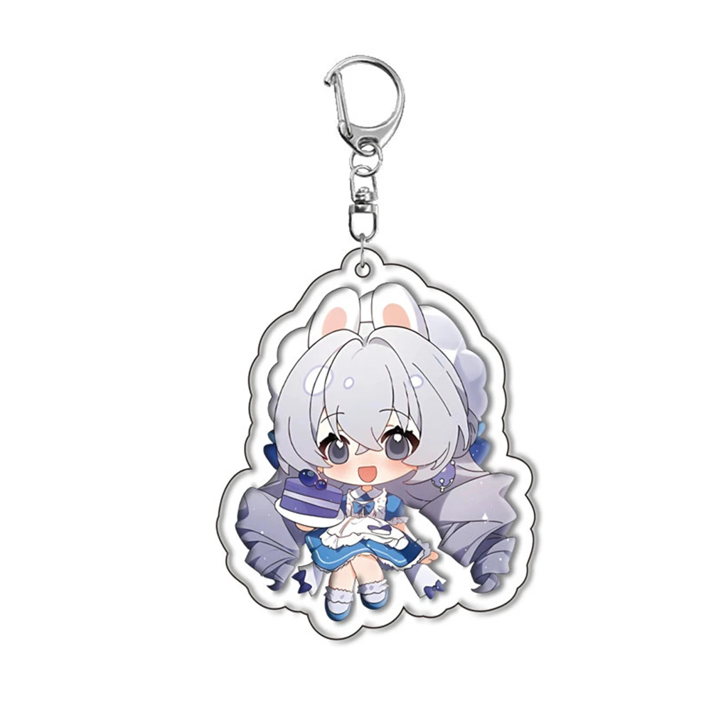 Game Honkai: Star Rail Pom-Pom Stelle Caelus Misha Aventurine Acheron Cosplay Key Chains Keychain Cosplay Acrylic Keyring Prop