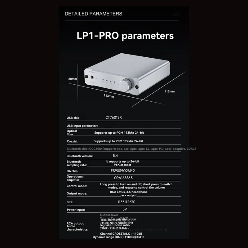 APPLIA-Bluetooth Audio Enhancement 9039Q2M LP1 Pro Bluetooth 5.4 ЦАП с HD декодером без потерь чип аудиоусилитель