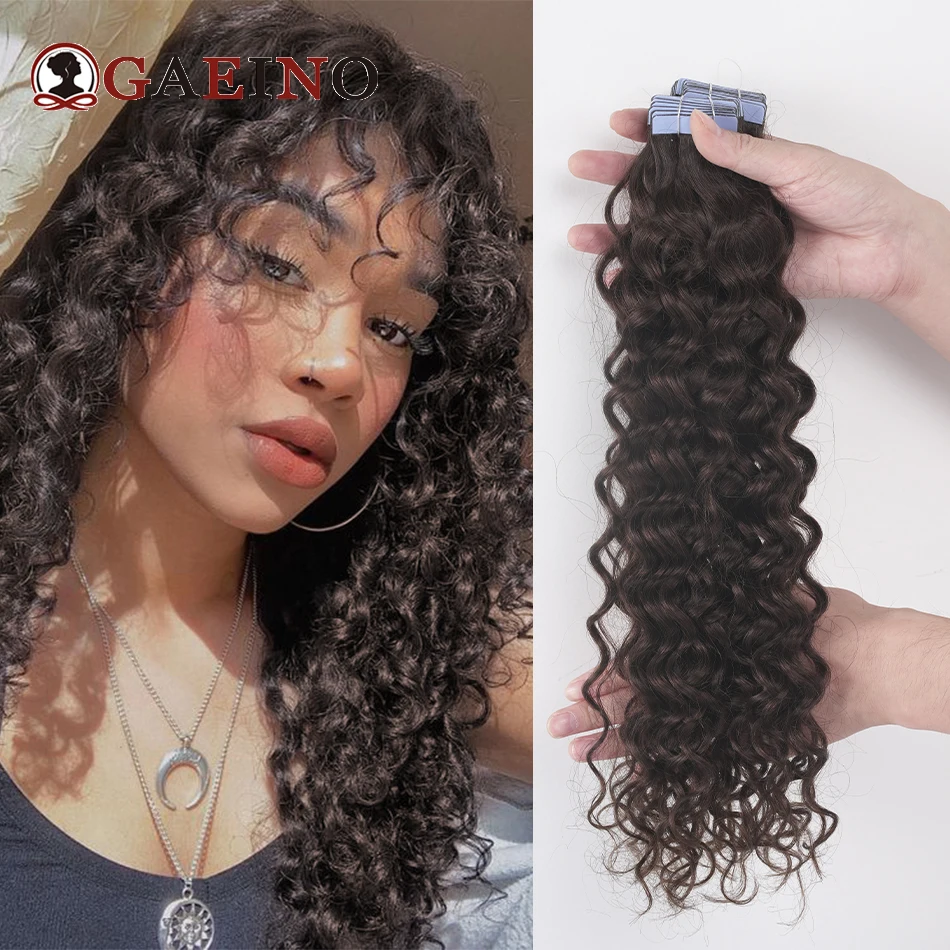 

Water Wave Tape In Hair Extensions Human Hair Curly Skin Weft Adhesive Natural Black Ash Blonde Tape Extensions Hair For Salon