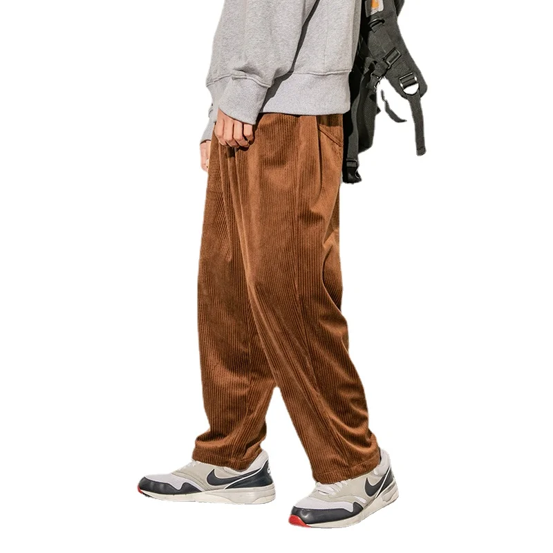 

YASUGUOJI New 2022 Autumn Pants Men Sweatpants Joggers Elasticity Streetwear Men Corduroy Pants Mens Sweatpants Joggers Loose