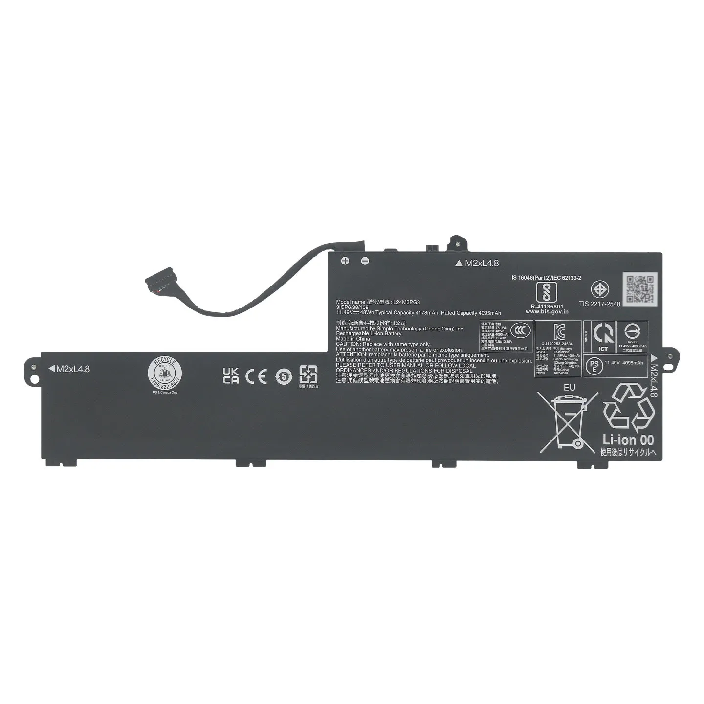 High quality 11.49V 48Wh 4178mAh battery for L24X3PG3 5B11Q73050 L24D3PG3, L24D3PG4, L24M3PG3, 5B11Q73053, 5B11Q73056, 5B11Q7305