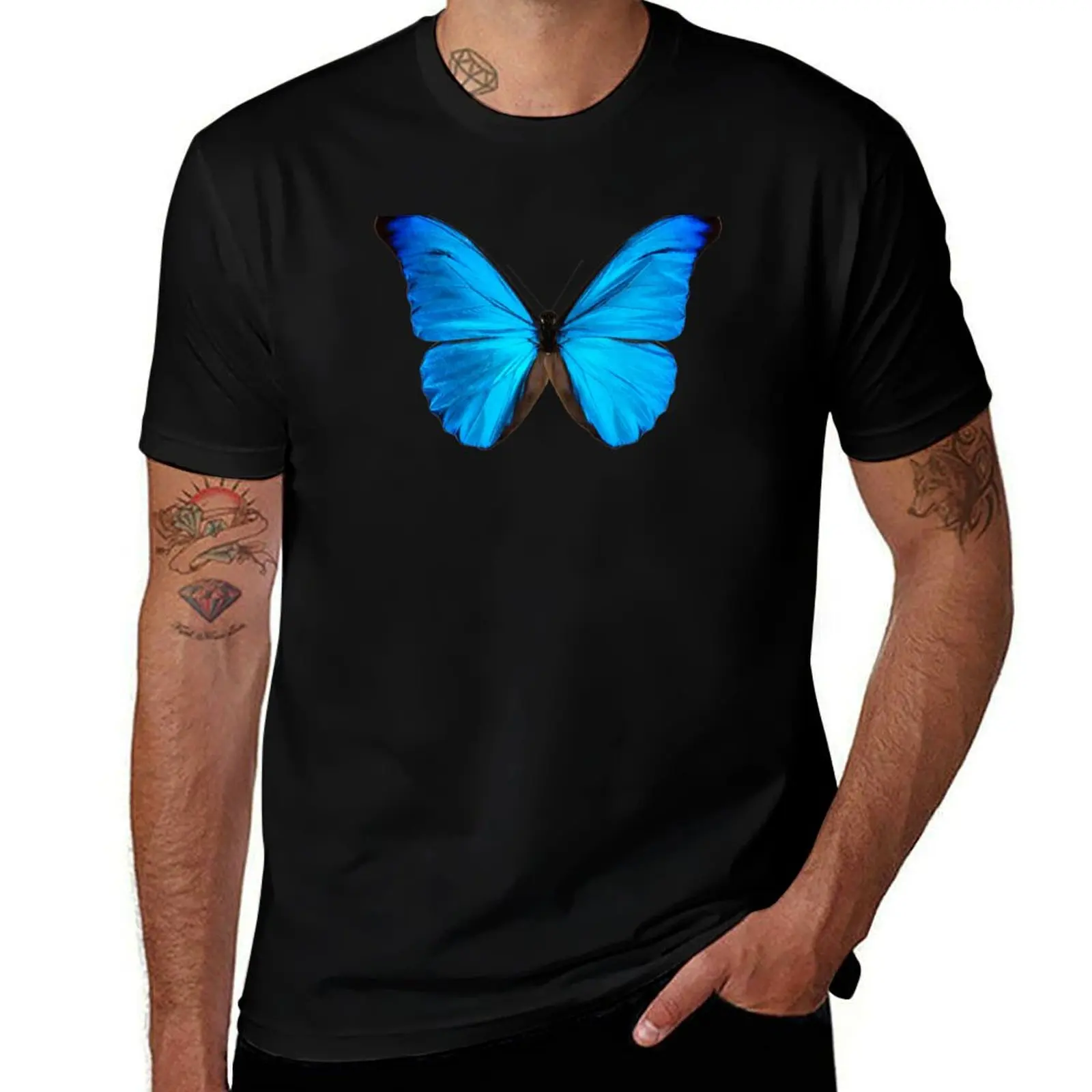 

Giant Blue Morpho Butterfly T-Shirt t shirts for man slim fit anime tshirt T-Shirt