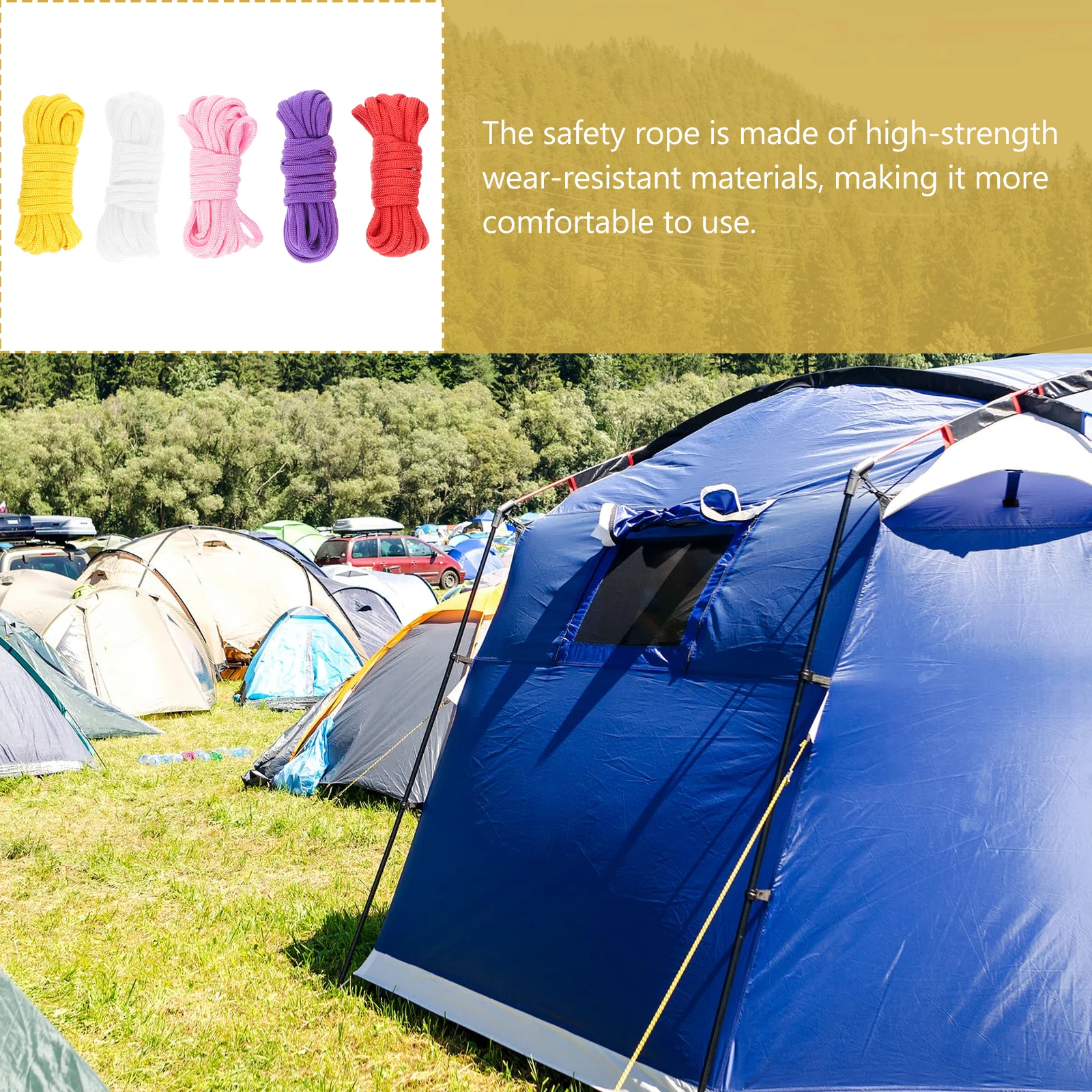 

Tent Guy Line Rope Strong Polyester Fiber Camping Hiking Survival Climbing Gear Outdoor Accessories Braided Cord