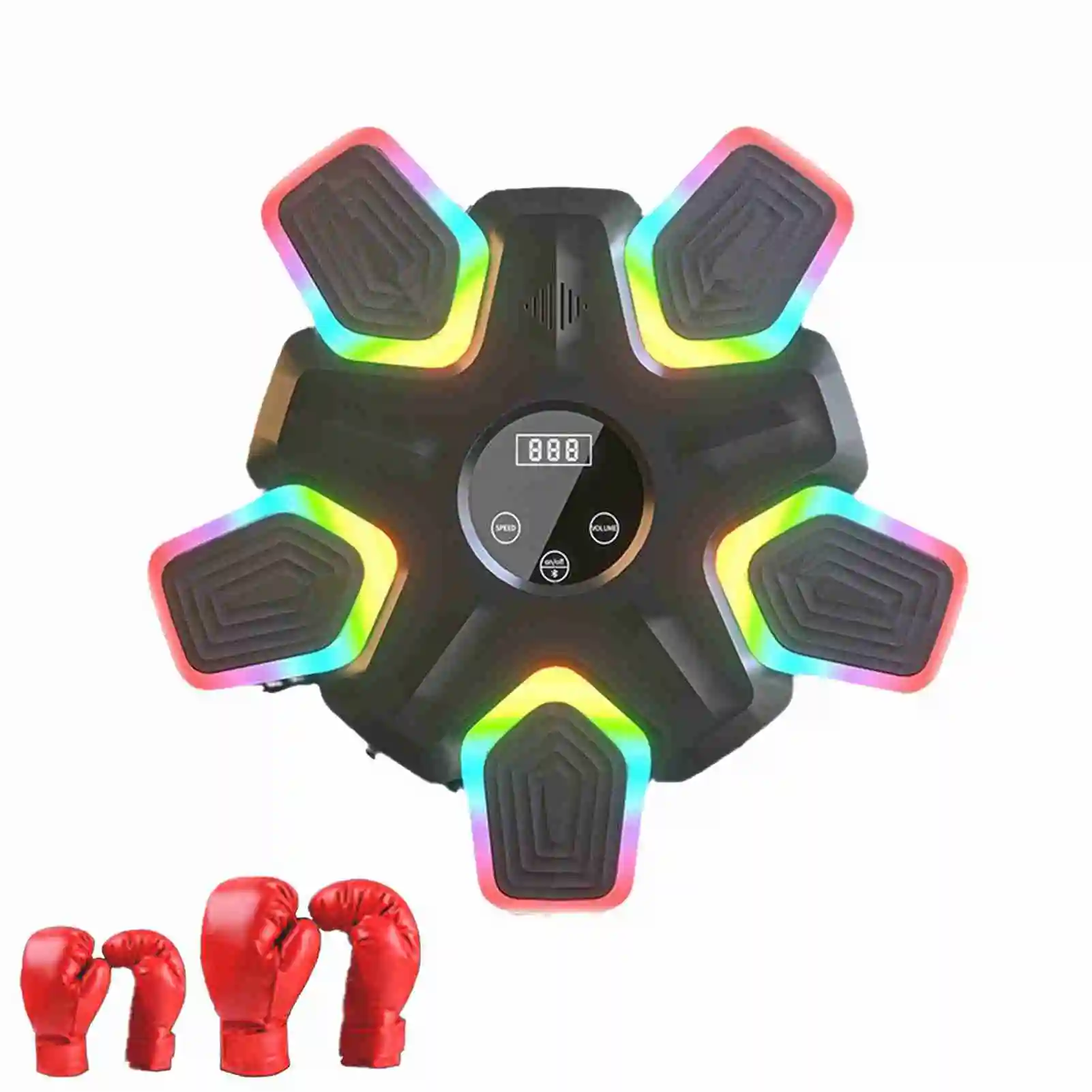 Boxing Machine Bluetooth Music Interactive Punching Trainer with Adult and Kid Gloves for Home Gym Interactive Punching Trainer