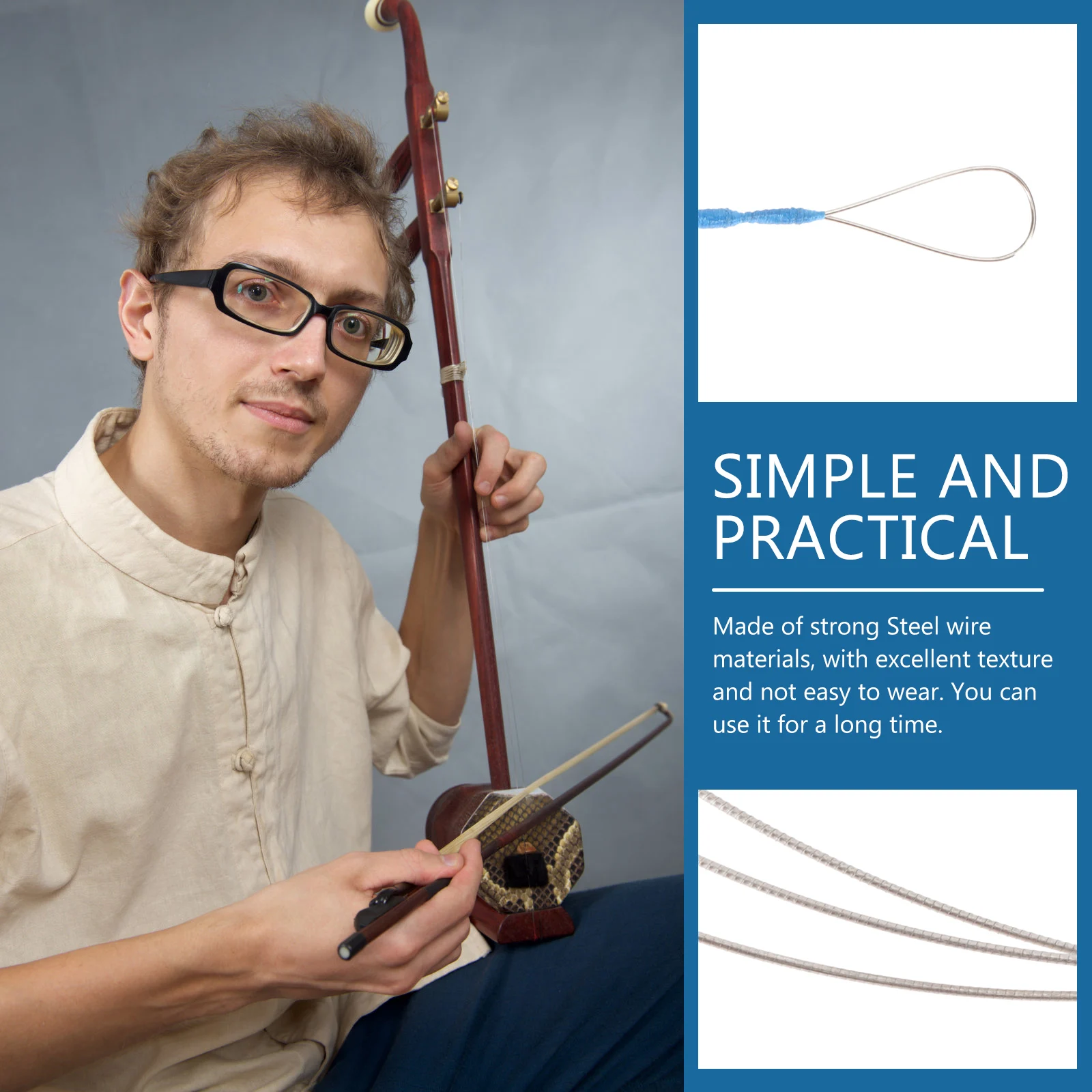 

3Sets High Quality Erhu Strings Kit Excellent Texture Easy to Adjust Strong Powerful Sound Erhu Accessories Urheen Accessories