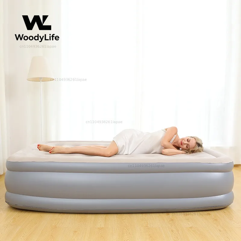 Extra Thick Inflatable Air Mattress for Camping Home - Double/Single Portable Bed Pump Waterproof Compact for Outdoor Travel