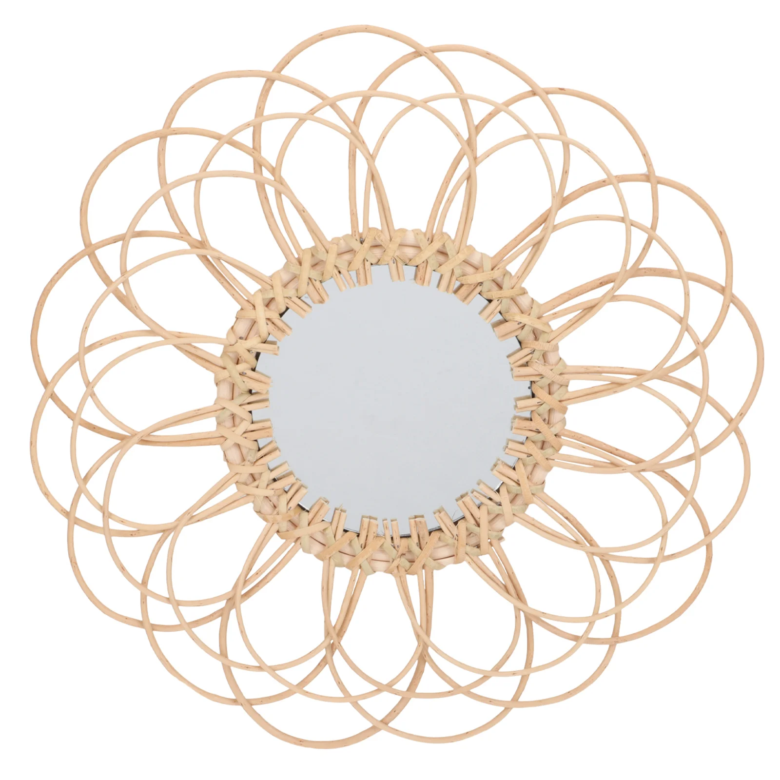 

Wall Hanging Mirror Handmade Woven Retro Style Decorative Mirror For Home Bedroom Office Decor Gift Idea