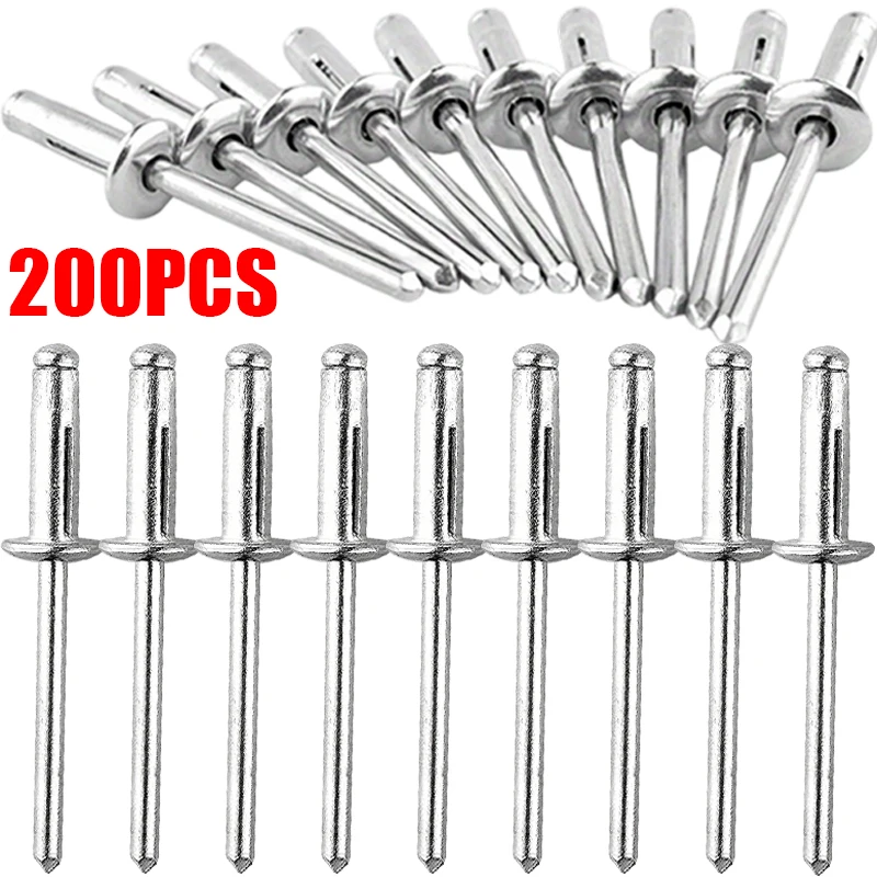 Aluminum Alloy Trifold Blind Rivets Round Head Pop Rivet Assortment Kit for Wood Plastic Automotive Repairs Fastener Nails