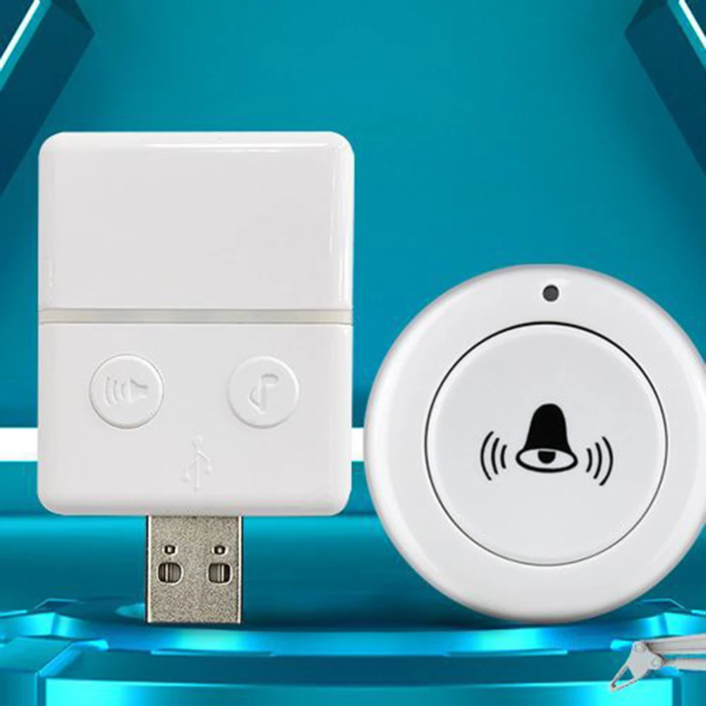 For Home Bed Call Doorbell Receiver USB Doorbell 433.92MHz Long Lifespan Low Power Consumption SOS Button Single Button