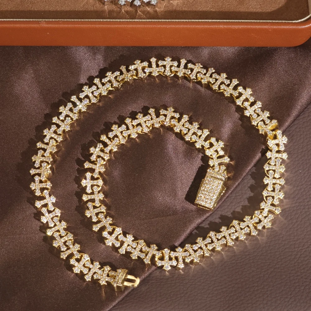 

ICE CHARMI Iced Out CZ цепочки с крестом в стиле хип-хоп с кубическим цирконием персонализированное ожерелье ниша модный аксессуар браслет ювелирные изделия