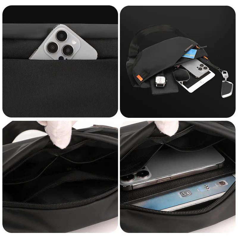 حقيبة خصر رياضية ولياقة بدنية من نسيج النايلون المقاوم للماء، حقيبة صدر محمولة لركوب الدراجات والسفر للتنقل #4