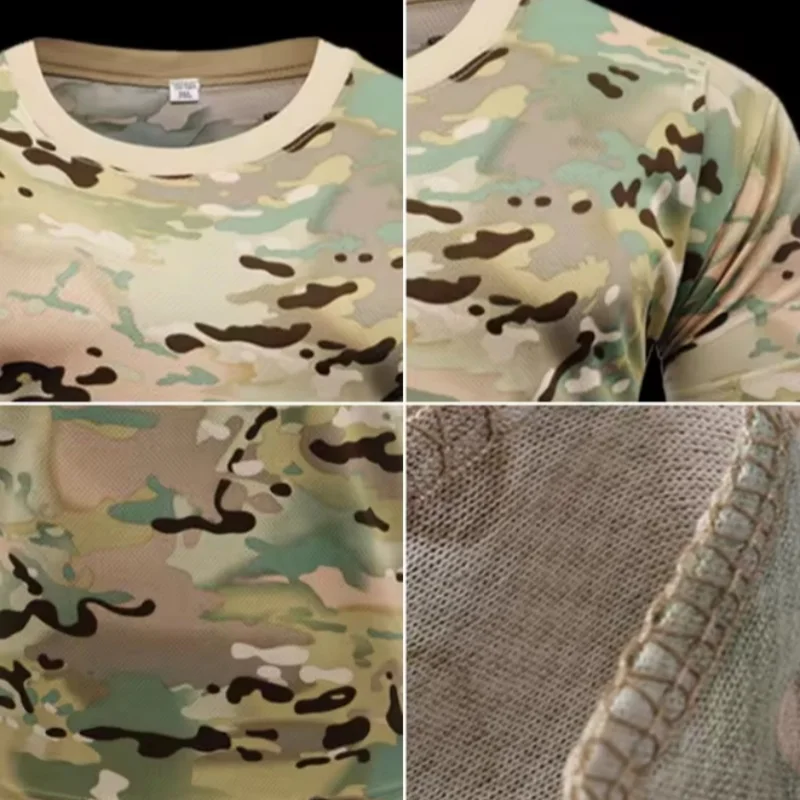 Men's Tactical Camo 3D Print T-Shirt, Oversized Round Neck Short Sleeve Casual Outdoor Sports Tee, Unisex for Men & Women image 5
