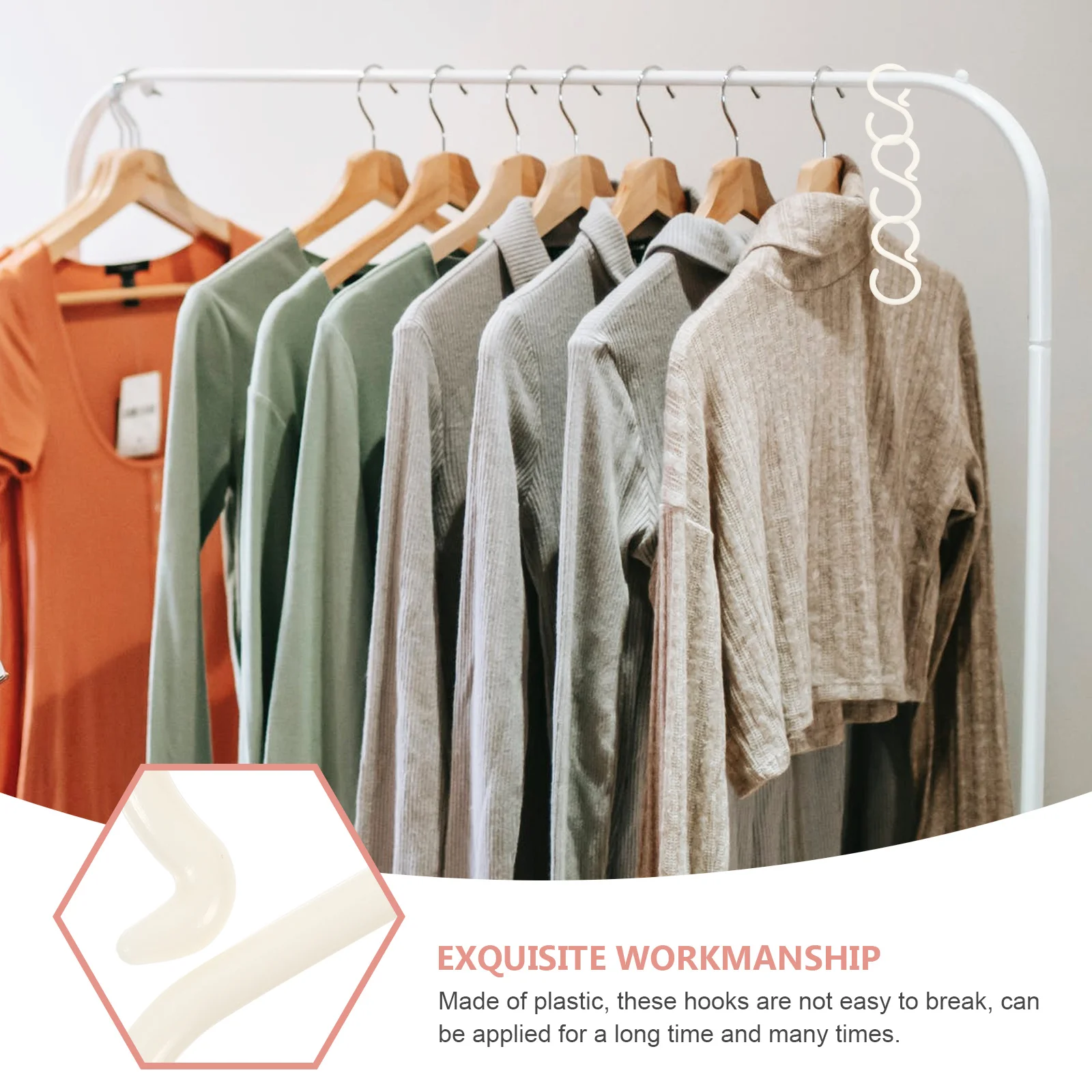 

40Pcs Plastic S Hooks Stable Organizer for Bathroom Headband Scrunchie Jewelry Clothes Storage S-Shape Hook S Hooks