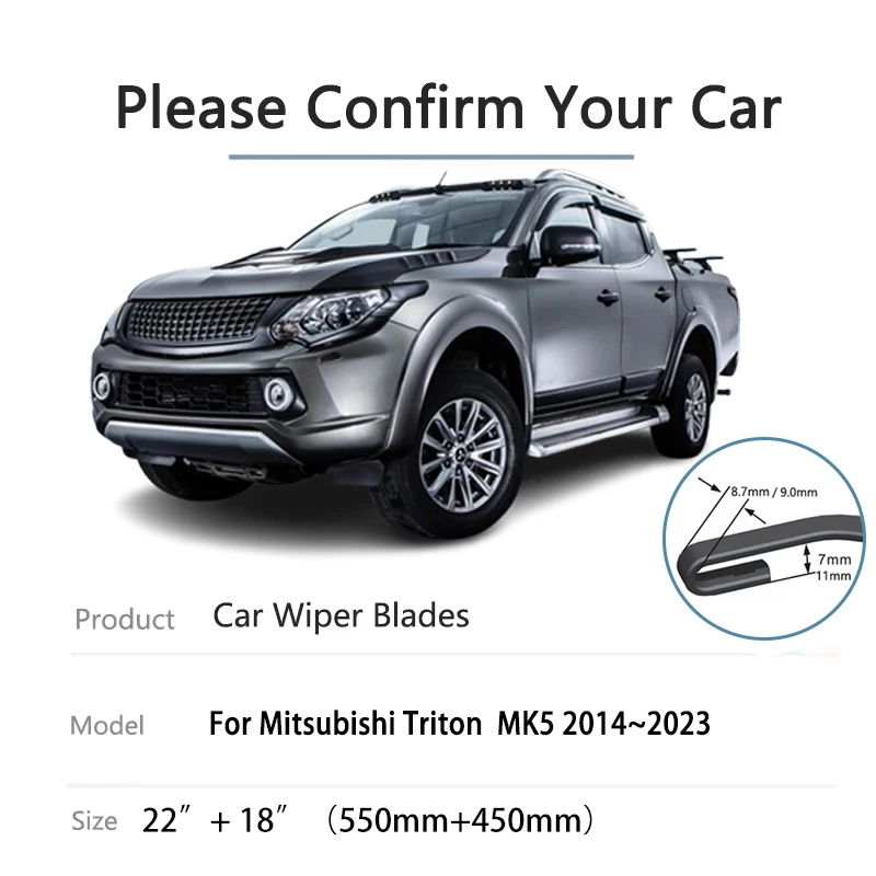 

For Mitsubishi Triton MK5 L200 Strad Accessorie 2014~2023 Car Windshield Windscreen Wiper Blade Cleaning Replacement Auto Brushe