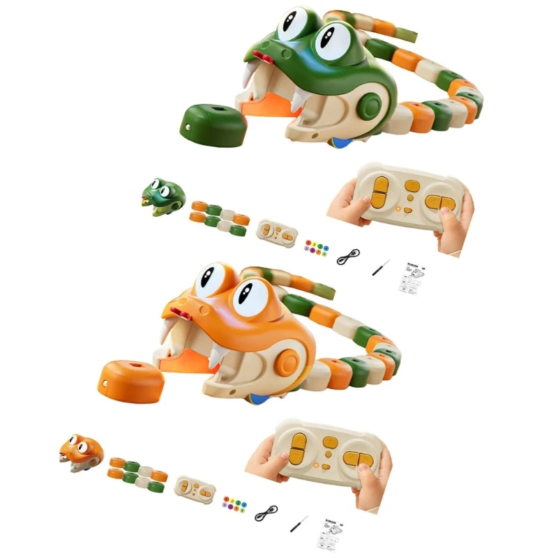 Growing Tail Score Snake Game, Remote Controlled Pickup Toy with Two Speed Settings for Indoor Floor Play 15UB