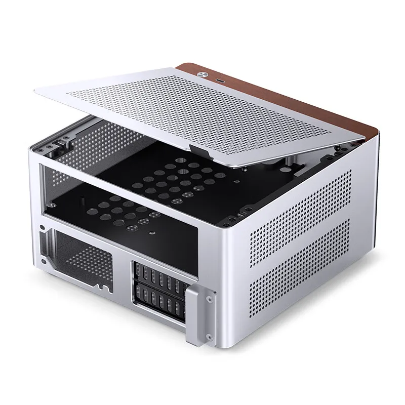 JONSBO NV10 シャーシ ITX MINI フルアルミメッシュ通気性サポート 1U FLEX 電源対応 縦置きまたは横置きデスクトップコンピューターケース