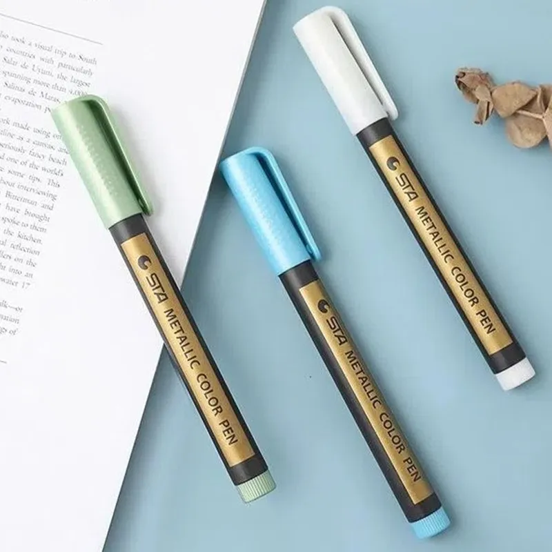 

Metallic Marker Color Waterproof Paint CD Glass Cup Wood Artist Drawing Tool School Office Supply Student Stationery Pen MP28