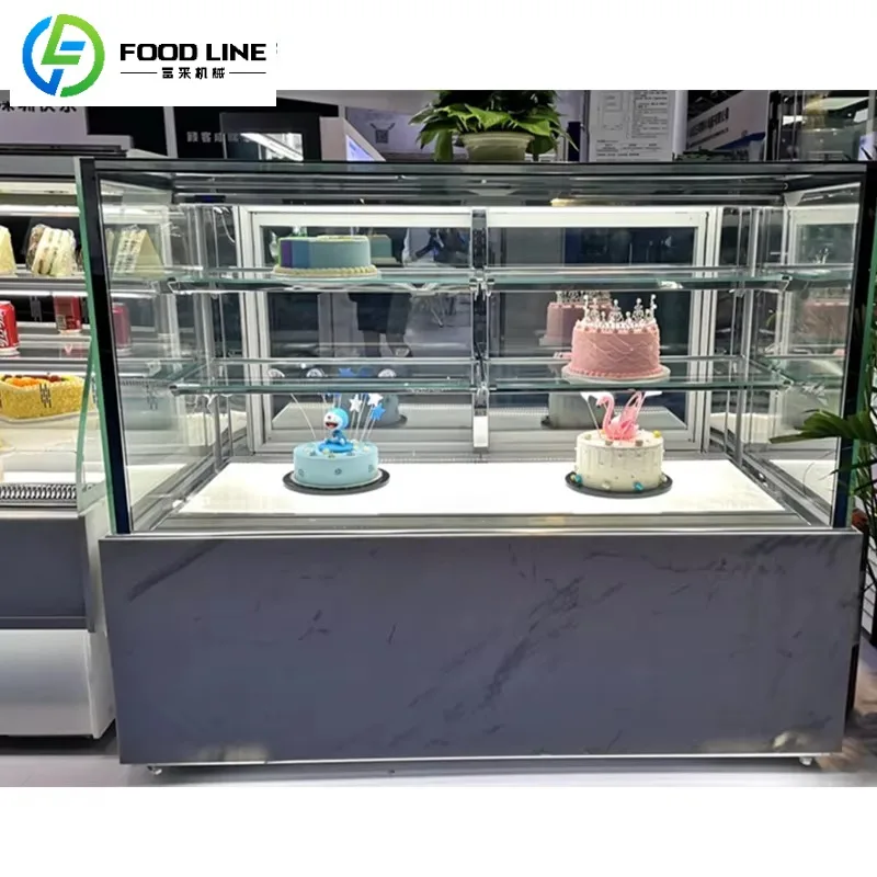 2025 المصنع مباشرة عرض كعكة المخابز التجارية مبرد باب زجاجي مخبز المعجنات كعكة عرض