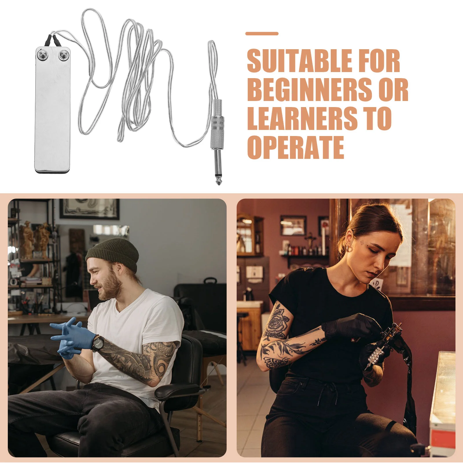 

Tattoo Foot Pedal Control Switch Silver Metal Build Nonslip Stable Operation Compact Size for Professional Artists Universal Fit