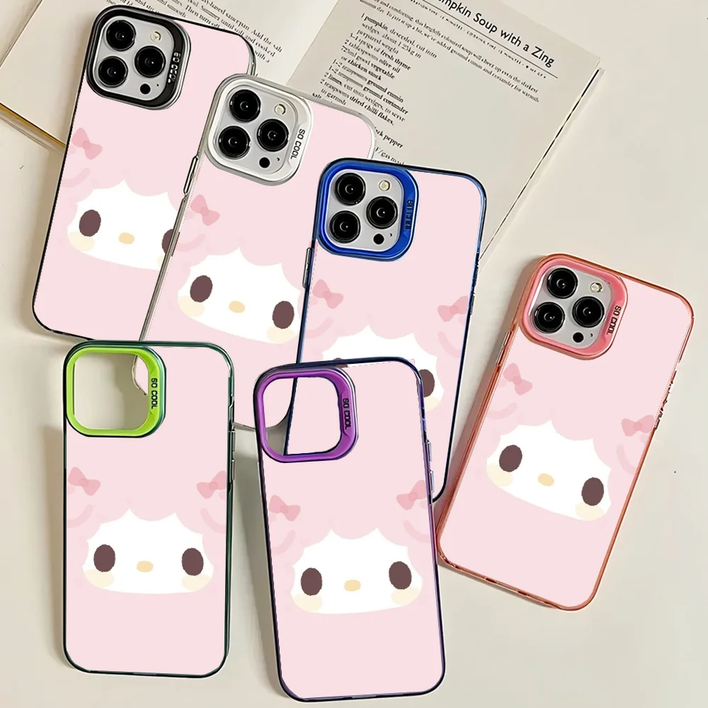 S-Sanrio My Sweet P-Piano Phone Case Phone Case IMD Color Silver Shell For IPhone 16 15 14 13 12 11 Pro Max Plus