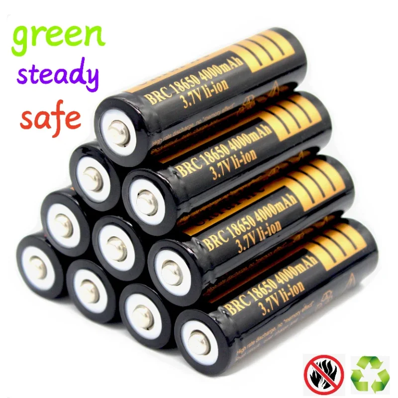 2023New type 18650 Lithium ion rechargeable battery 4000mAh 3.7V LED flashlight battery +USB charger