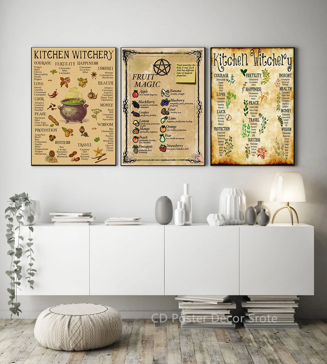 Keuken Hekserij Poster Retro Heks Brouwen Kraftpapier Prints Posters  Vintage Home Room Bar Cafe Decor Esthetische Kunst Muurschildering -  AliExpress, image size:1140x1267