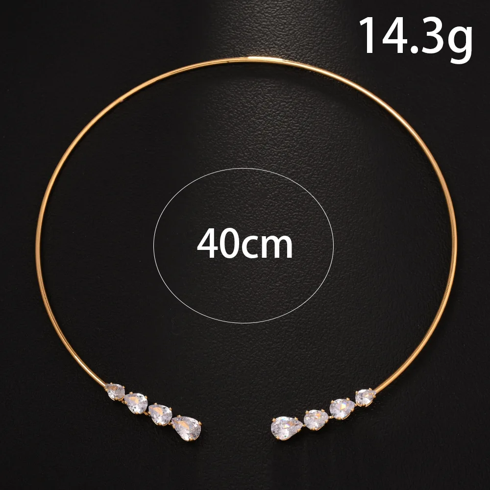 Simple Water Drop Rhinestone Collar For Women Party Daily Wearing Light Luxury Choker Necklace Fashion Jewelry