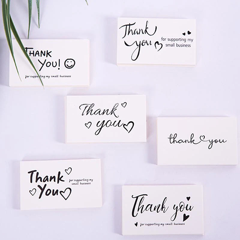 50pcs Thank You for Your Order Business Cards Shopping Purchase Thanks Greeting Cards Appreciation Card for Small Business