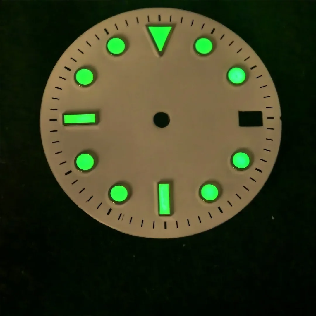 28.5mm Watch Dial NH35 SUB DEEP Sea Dial Watch Accessories Green Luminous Watch Faces for NH35/ NH36/ 4R35/ 4R36 Movement