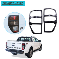 Matte Black Taillight Cover Rear Lamp Hoods For Ford Ranger 2012 2015 2018 2022 T6 T7 T8 Wildtrak Trim Surround Cover Auto Parts