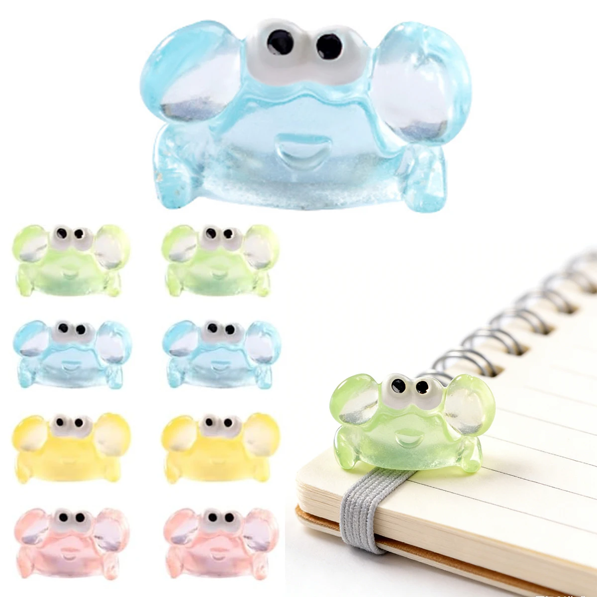 10/20 PCS Cute Resin Crab Figurines Colorful Miniature Ocean