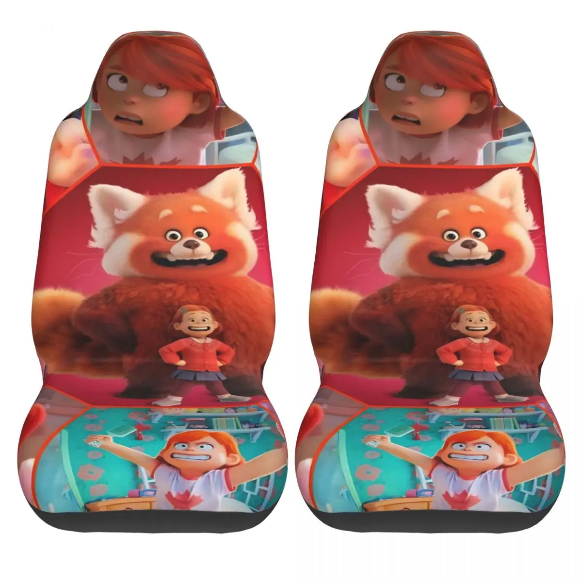 

Turnings Reds Car Seat Covers Full Taxi Auto Seat Covers Polyester Flexible 2 Pcs Cover