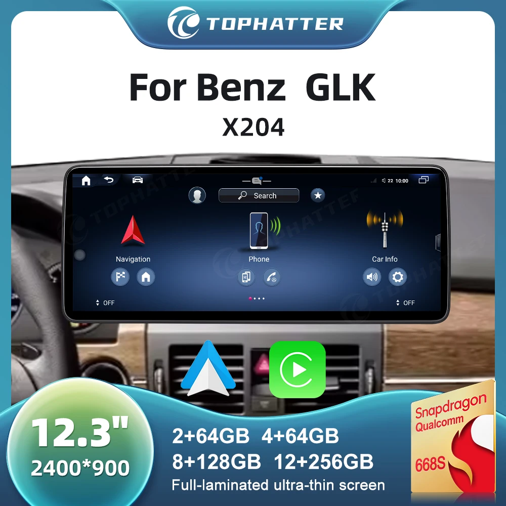 

CarPlay 12.3" Car Player for Benz GLK X204 Wireless CarPlay Android Auto Multimedia Player Head Unit display GPS stereo