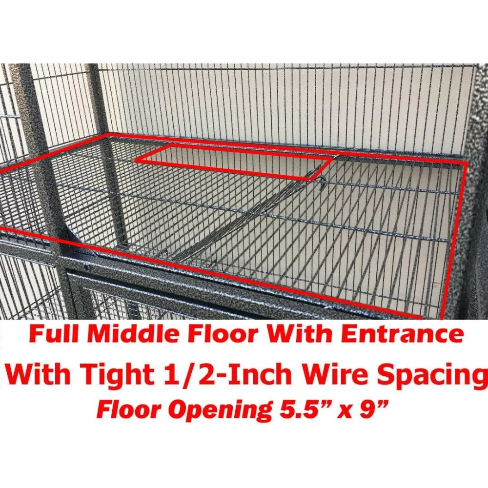 كبير اثنين من قصة كاملة فاخرة وحدة مزدوجة 4-طبقات ضيق 1/2 بوصة بار تباعد دائم الأبواب الأمامية زجاجة ماء وعاء طعام