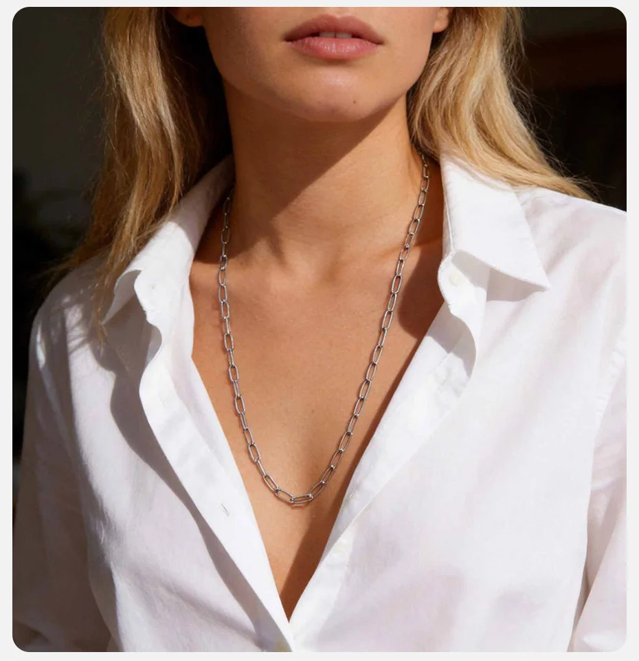 Vnox Minimalistische Vergoldete Rechteckige Kettenkette Europäisch-Amerikanischer Ins-Stil Y-Form Lange Kette Party Urlaub Schmuck Geschenk – Detail 3